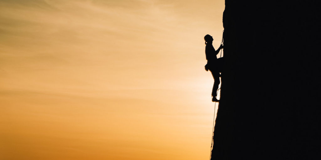 Person rock climbing