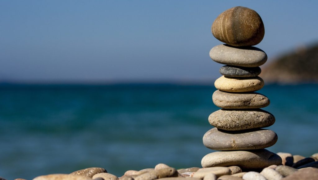 Balance macro ocean pebbles