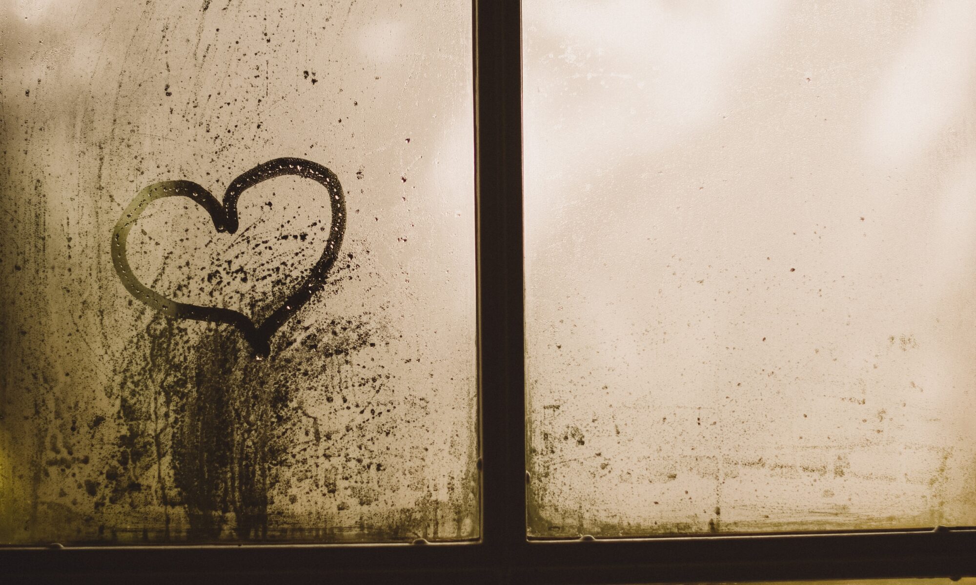 Foggy window heart