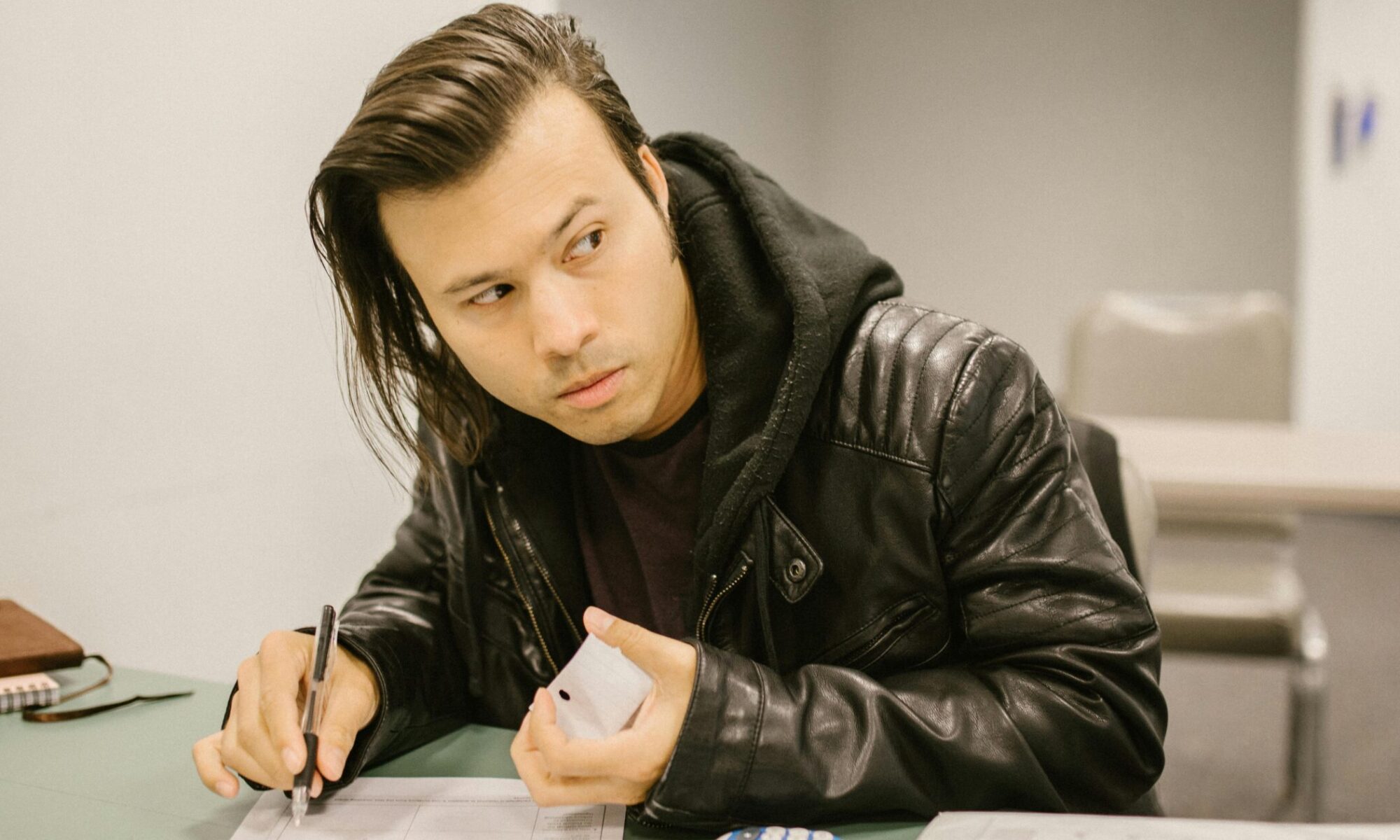 Student cheating during an exam