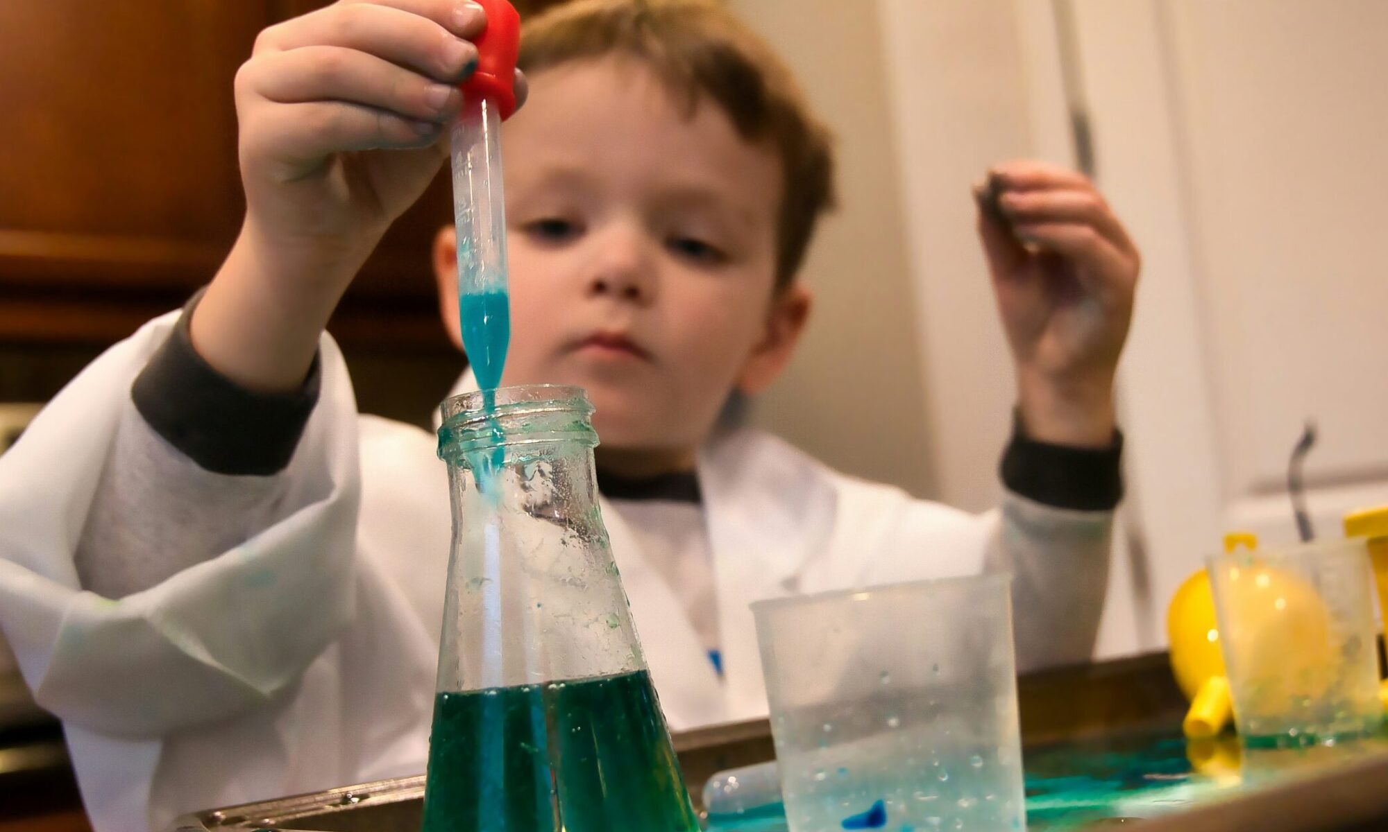 A kid scientist in the lab