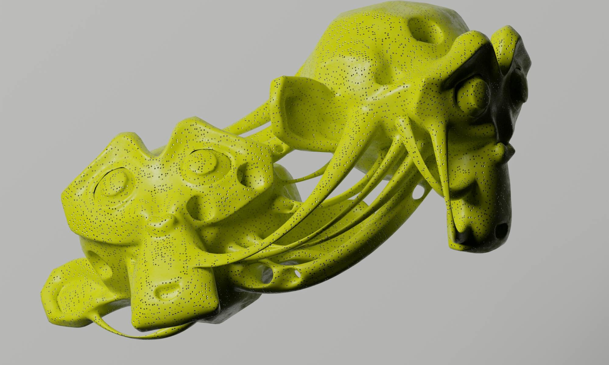Close up of a yellow object 3d design